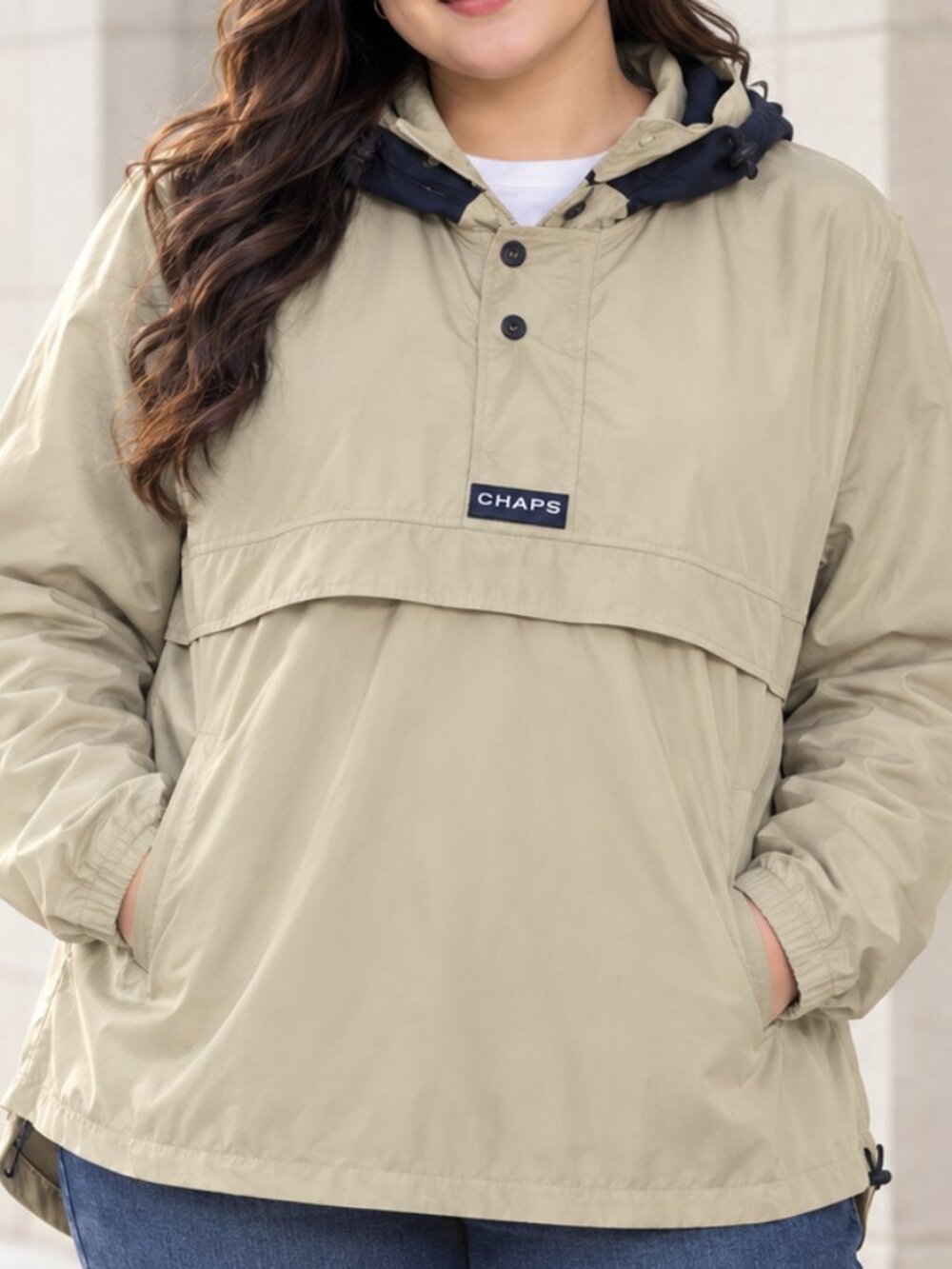 CHAPS Tan Windbreaker Jacket Women